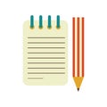 notepad and pencil. Vector illustration decorative design Royalty Free Stock Photo