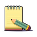 notepad and pencil. Vector illustration decorative design Royalty Free Stock Photo