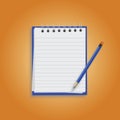 notepad and pencil. Vector illustration decorative design Royalty Free Stock Photo