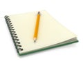 Notepad with pencil Royalty Free Stock Photo