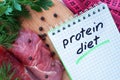 Notepad with protein diet