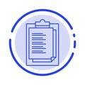 Notepad, Report Card, Result, Presentation Blue Dotted Line Line Icon Royalty Free Stock Photo