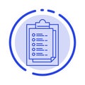 Notepad, Report Card, Result, Presentation Blue Dotted Line Line Icon Royalty Free Stock Photo