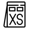 Notepad showing extra small size sketch on paper