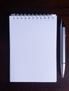 Notepad and a silver pen Royalty Free Stock Photo