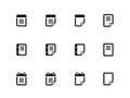 Notepad and sticky note icon set.