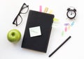 Notepad with sticky note