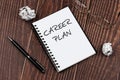 Notepad with text career plan writing Royalty Free Stock Photo