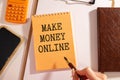 Notepad with the text Make Money Online Royalty Free Stock Photo