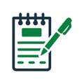 Notepad, text, message icon. Editable vector graphics