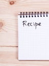 Notepad with the word recipe