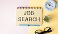 Notepad with words job search Royalty Free Stock Photo