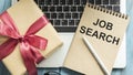 Notepad with words job search Royalty Free Stock Photo