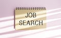 Notepad with words job search concept, Royalty Free Stock Photo