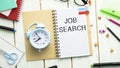 Notepad with words job search concept Royalty Free Stock Photo