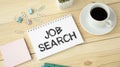 Notepad with words job search concept, business Royalty Free Stock Photo