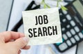Notepad with words job search concept Royalty Free Stock Photo
