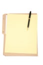 Notepaper and file folder