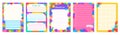 Notepaper lined or grid notepad set colorful splash paint daily planner sticker page copybook frame