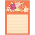 Notepaper page with floral background