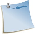Notepaper with push pin