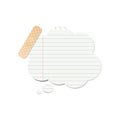 Notepaper speech bubble