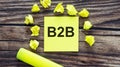 Notes about B2B ,concept on the yellow stickers Royalty Free Stock Photo