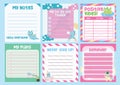 Beautiful note templates with dragons and unicorns theme.