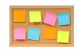 Notes on a bulletin board Royalty Free Stock Photo