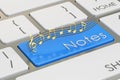 Notes button, key on keyboard Royalty Free Stock Photo