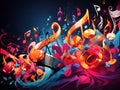 Notes of Color: Abstract Melodies in Brilliant Hues Royalty Free Stock Photo