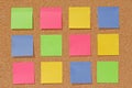 Notes on cork board Royalty Free Stock Photo