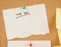 Notes on corkboard Royalty Free Stock Photo