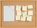 Notes on corkboard Royalty Free Stock Photo