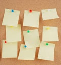 Notes on corkboard Royalty Free Stock Photo