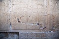 Notes into the gap of the stones at the wailing wall Royalty Free Stock Photo