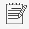 Notes Icon Isolated on gray background ,Flat style.