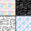 Notes music melody colorfull musician symbols sound melody seamless pattern background text writting audio symphony