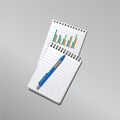 Notes notebook diagram plans and projects Royalty Free Stock Photo