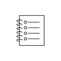 Notes, Notepad, Notebook, Memo, Diary, Paper Thin Line Icon Vector Illustration Logo Template. Suitable For Many Purposes. Royalty Free Stock Photo
