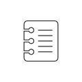 Notes, Notepad, Notebook, Memo, Diary, Paper Thin Line Icon Vector Illustration Logo Template. Suitable For Many Purposes. Royalty Free Stock Photo