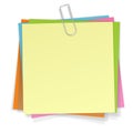 Notes with paper clip Royalty Free Stock Photo