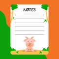 Notes paper with cute goat illustration design Royalty Free Stock Photo