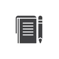 Notes paper and pen vector icon