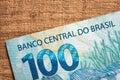 Notes of Real, Brazilian currency. Money from Brazil. Royalty Free Stock Photo