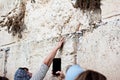 Jerusalem. Wall of Tears. The Western Wall. Notes with requests to God in the Western Western Wall Royalty Free Stock Photo