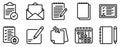 Notes and Tasks Icon Set Organized Line Style Collection for Productivity