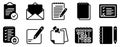 Notes and Tasks Icon Set Solid Style Collection representing organization and productivity suitable for planners to-do lists and