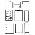 Notes Tasks. Management and time. Task meeting. Reminder. Favorite tasks. Pixel Perfect Vector Thin Line Icons.