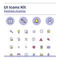 Notes UI icons kit Royalty Free Stock Photo